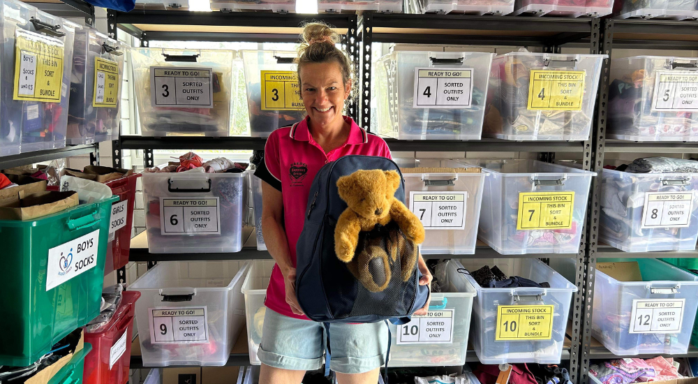 Photo of Bright Bags QLD staff with donation