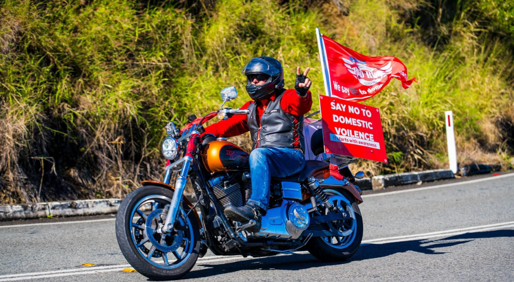 Rotary Club of Caboolture volunteer on motorcycle