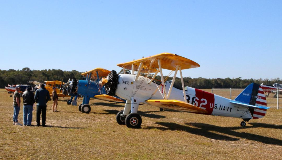 Photo of airplanes in exhibit in an open field